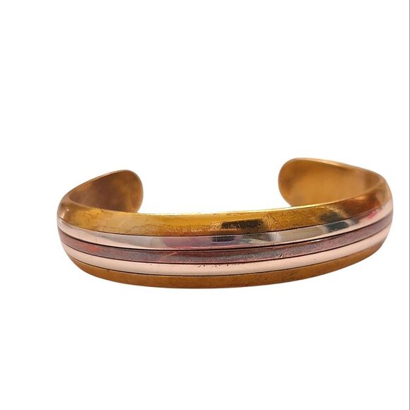 Sausalito Craftworks Jewelry - Sausalito Craftworks Vintage Cuff Bracelet, Brass Copper Silver